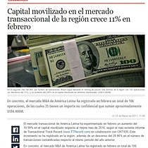 Capital movilizado en el mercado transaccional de la regin crece 11% en febrero